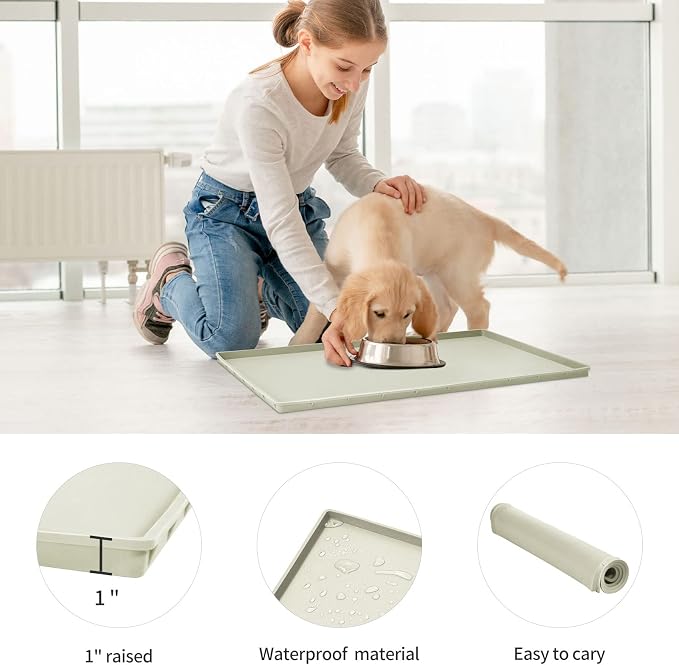 Silicone Dog Food Mat Waterproof Pet Feeding Tray for Large Dogs