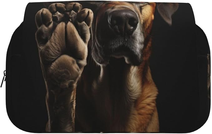 Dog Animal Pet Paw print Pencil Case Box Organizer,Large Capacity Portable Big Pencil Bags with Zipper for Office Home