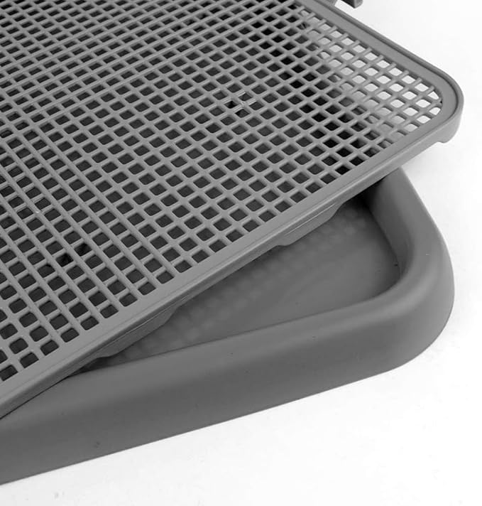 UPIT Puppy Potty Tray with Mesh – Dog Pee Pad Holder for Small Dogs & Puppies, Indoor Dog Potty Training Toilet, Plastic Leak-Proof Dog Potty Tray (Small - 20 x 16 in)