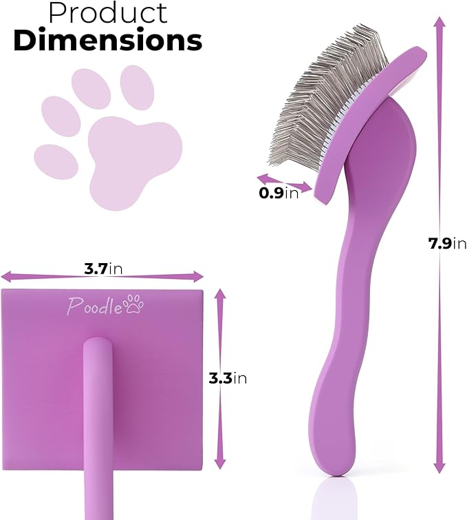 Slicker Brush for Dogs - Detangling Dog Brushes for Grooming with Soft Bristles & long Pins - Professional Cat Deshedding Tool to Removes Tangles & Dirt (large)
