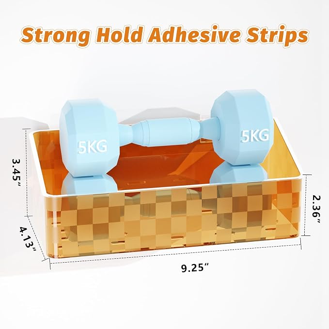 2 Pack Bath Toy Storage Holder, Large Capacity Bath Tub Toy Organizer | Holder for Bathroom, Bedroom & Kitchen, Organize Shower Toy, Shampoo, Bath & Kitchen Items, ABS Quick-Drying, Brown