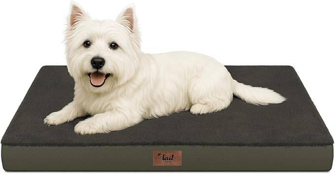 Waterproof Orthopedic Dog Crate Bed for Small Dogs & Cats | Egg Crate Foam, Fits 24x18 Crates, TPU Waterproof Layer, Machine Washable 1680D Oxford Cover, Small Pets Up to 20 lbs