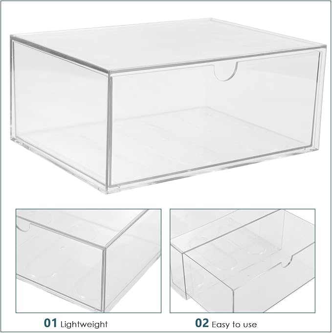 Homoyoyo Plastic Desk Organizer Drawer with Simple Appearance, Pet Material Desktop Storage Box for Office and Living Room, Keeps Items Tidy and Organized
