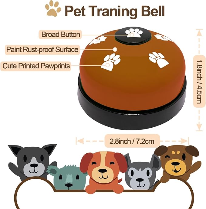 Leather Dog Doorbell, 2 Pack Dog Bells Puppy Training Bell for Door Training Bells for Dogs to Ring to Go Outside Dog Doorbell Puppy Bell