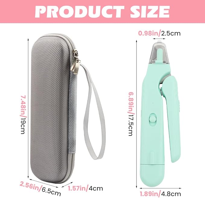 2-in-1 Dog Nail Grinder & Dog Nail Clippers Trimmers, Dogs Trimmer with LED Light + Splash Guard + Storage Case, Pet Claw Clippers for Dogs Cats, USB Rechargeable (Green)