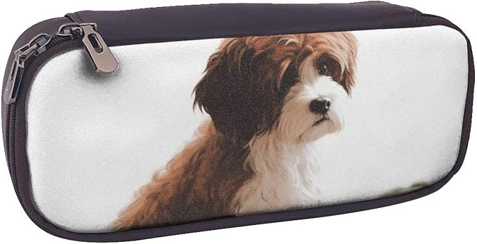 Leather Pencil Case Organizer Big Capacity Pencil Pouch Storage Bag With Compartments Cute Pencil Bag Pet Dog Pen Box Portable Cosmetic Makeup Bag Organizer