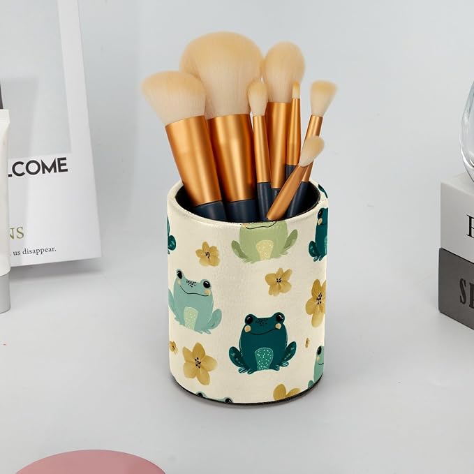 Frogs Pen Holder, Pencil Cup Marker Brush Holder Desk Storage Case, Desktop Organizer for School Office Home Supplies