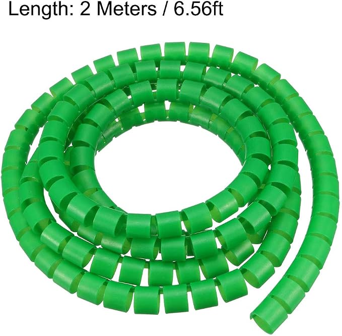 uxcell Flexible Cable Management Sleeve 14mmx16mm Computer Wire Wrap Cord Organizer 2 Meters Length Green