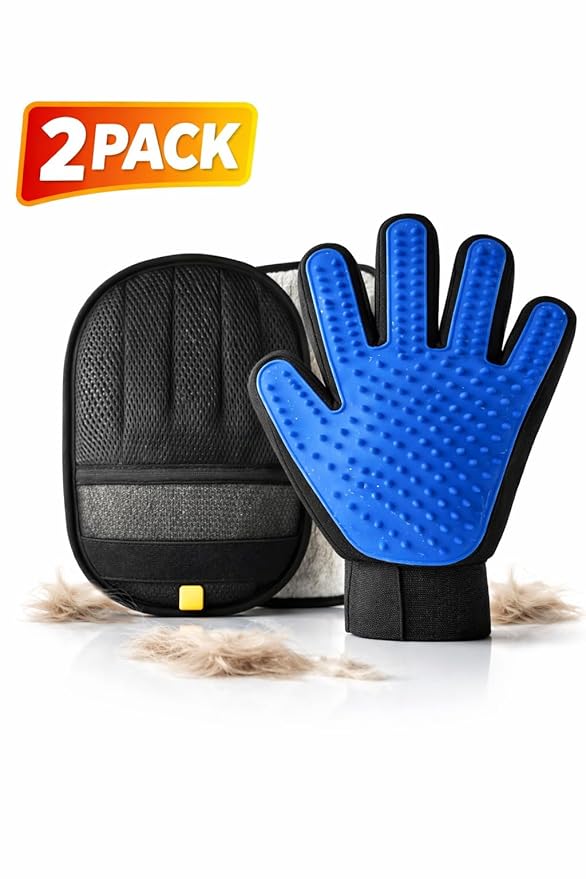 Pet Hair Remover Glove & Deshedding Pad for Dogs & Cats – Reusable Grooming Tool, Removes Loose Fur, Works on Furniture