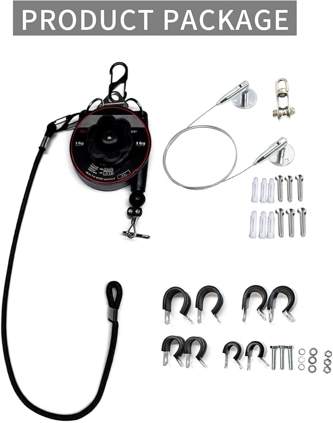 EV Charger Retractable Cord Reel, Sliding Ceiling Cableway, Overhead EV Charging Cable Organizer for 2-Car Garage, 6.6 ft Reach, Tesla NACS & J1772 Compatible