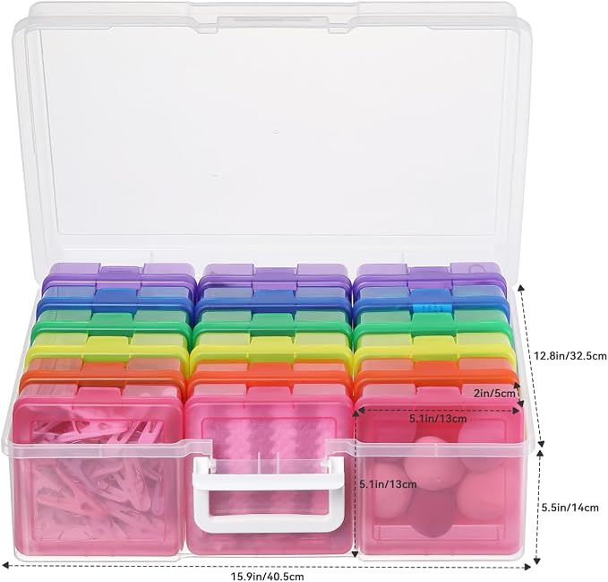 18 Pack Plastic Storage Box Arts & Crafts Storage Boxes & Organizers | Multifunctional Design,Stackable,See Through,Versatile Organization,Space-Saving,Durable,Dust Protection