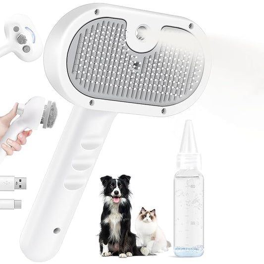 Pet Steam Brush Dog Cat 2026 New Grooming Comb for Shedding, Floating Hair, Smooth & Detangling, Gentle Cool Mist Softens Hair Reduces Static Helps Pets Who Dislike Bathing