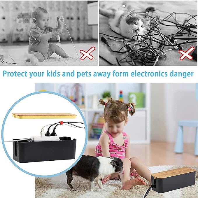 Tv Computer Desktop USB Hub Cord Organizer Box Cable Organizer for Home and Office for Hide Power Strips and Cords (Size : 23.5x11.5x12.2cm) (32x13.5x13cm)