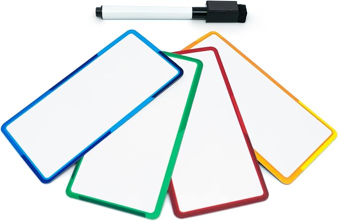 24 Pieces Big Dry Erase Magnetic Labels 4.2" x 2.1" | Writable Magnetic Name Tags Strips Plates Dry Erase Magnets for Whiteboard Classroom Locker Refrigerator Metal Shelves Crafts | Bonus Included