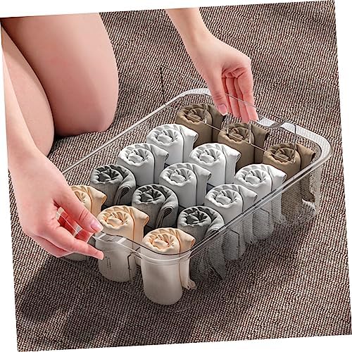 Ipetboom Compartment Transparent Drawer Organizer Box for Underwear and Socks Bedroom Storage Holder with Dustproof Lid Multifunctional Closet Divider for Easy Access and Neat Sorting