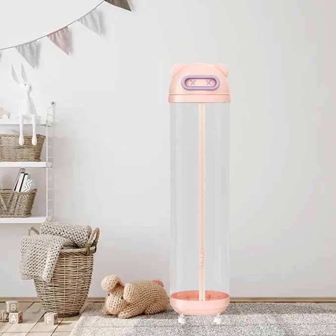 Toy Storage Basket Container Organizer Bin Display Box Plush Toy Bin Transparent PET Material Stable Space Saving Suitable for Playroom Bedroom, Pink M