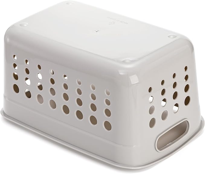 9 Pack Plastic Storage Basket, Small Pantry Organizer Basket Bins, Rectangular Storage Tray Baskets Container with Handle for Shelf, Household, Desktop (Beige, White, Gray)