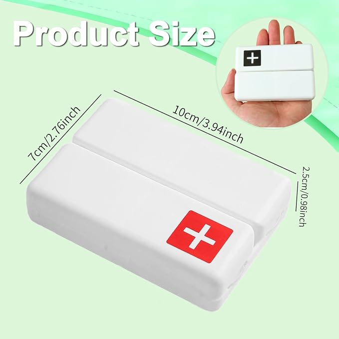Daily Pill Organizer Box, 7 Compartments Portable Case for Travel | Folding Design Medicine Dispenser Reminder Pill Case for Purse Pocket to Hold Vitamin, Cod Liver Oil, Supplements, Medication