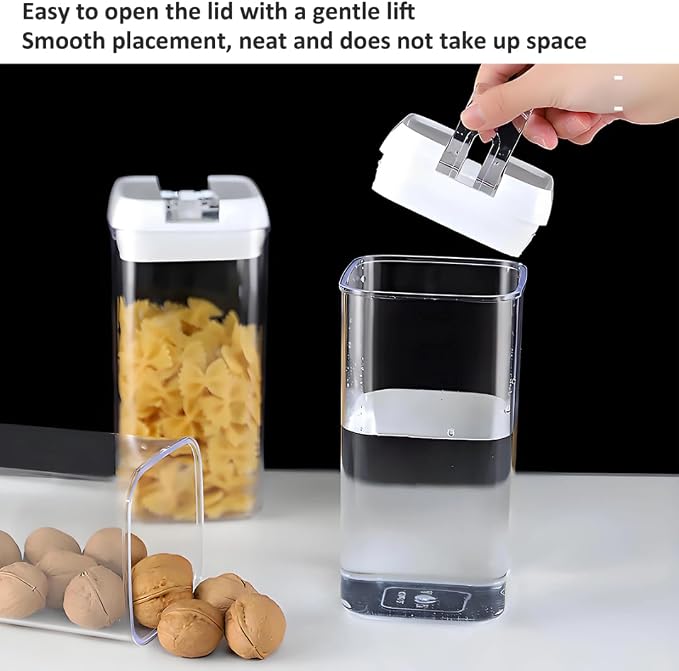 Food Flip‑Tite Airtight Storage Containers 1.2L (2‑Pack), BPA‑Free Acrylic, Easy One‑Hand Flip Lid, Stackable Pantry Jars for Snacks, Coffee, Pet Treats & Small Kitchen Items