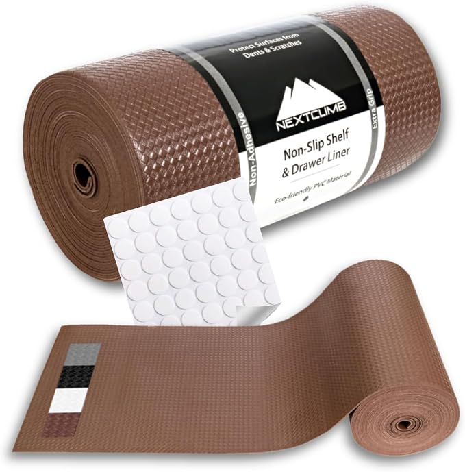 Shelf Liner, Drawer Liner & Kitchen Cabinet Liner – Thick, Waterproof Rubber – Non-Adhesive for Fridge, Closet, Pantry, Bathroom, Toolbox