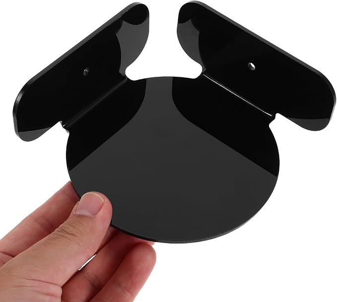COHEALI 2pcs Security Camera Wall Mount Brackets with Mini Circular Corner Shelf for Home Surveillance and Router Storage, Black Acrylic Wall Holder for Monitors and Speakers