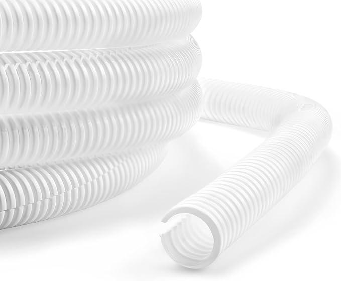 10ft 3/8inch Cable Management, White Wire Loom Tubing Cord Protector | Cable Sleeve Wire Wrap, Cord Wrap for Computer Cord Organizer, Office, Home, ect