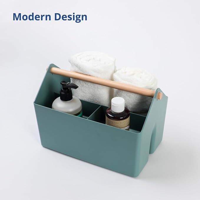 BLUE GINKGO Storage Basket, Medium 4.5L, Green, Made in Korea | Portable. Divided Storage Bin. Everyday Organization.