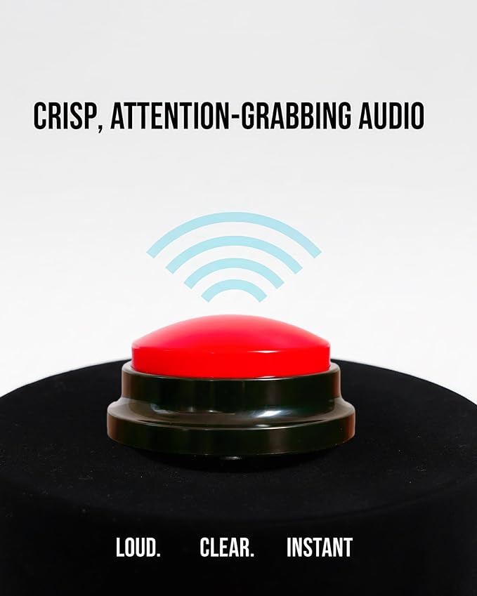 Dog Talk Buttons Voice Recording Button for Communication and Pet Training 30-Second Record & Playback Talking Button for Study, Office, Family, and Kids (red, one)
