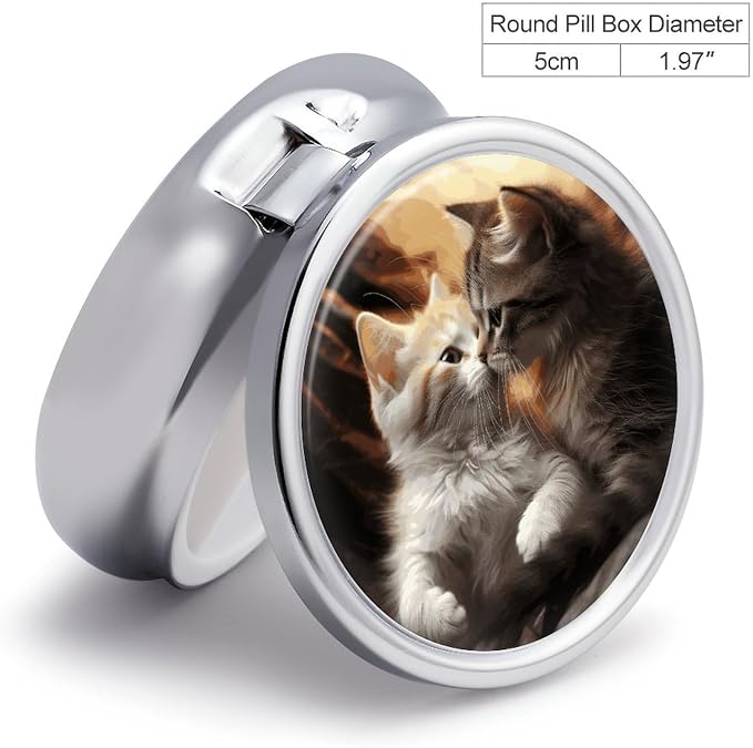 Pill Box Portable Small Pets Pill Case Cute Pill Organizer for Vitamins Supplements