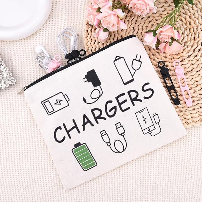 Sisadodo Charging Cable Organizer Travel Bag Toiletry Makeup Cosmetic Bags Medicine Med Toiletry Bag Pouch Diabetic Gifts Bags