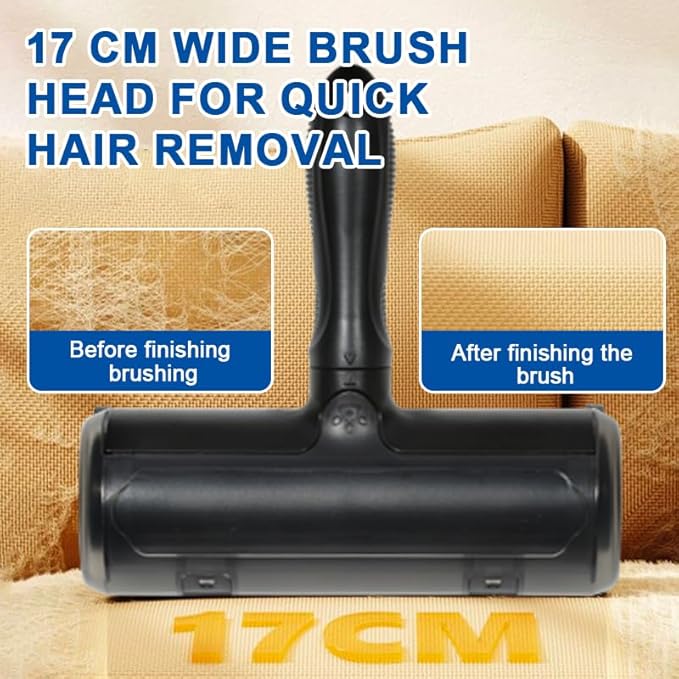 Pet Hair Remover Original Size Reusable Lint Roller for Cat & Dog Hair on Furniture, Couch, Carpet, Car, Rugs & Bedding Portable, Eco-Friendly Black