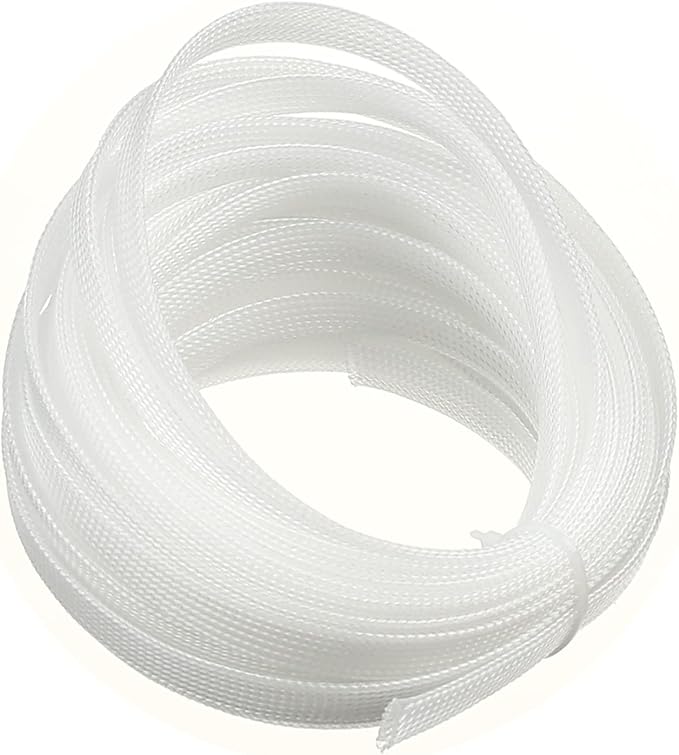 Othmro 32.8ft Length Expandable PET Flexible Braided Cable Sleeves 0.47in Width Wire Loom Sleeving and Organizers Flexible Wire Mesh Sleeves for TV Audio PC Computer Cords from Pet Chewing Transparent