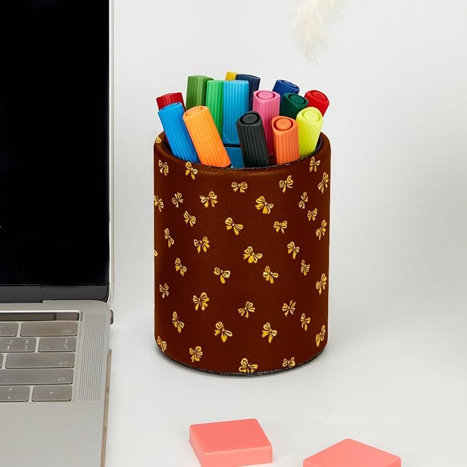 Bow Tie Pen Holder, Pencil Cup Marker Brush Holder Desk Storage Case, Desktop Organizer for School Office Home Supplies