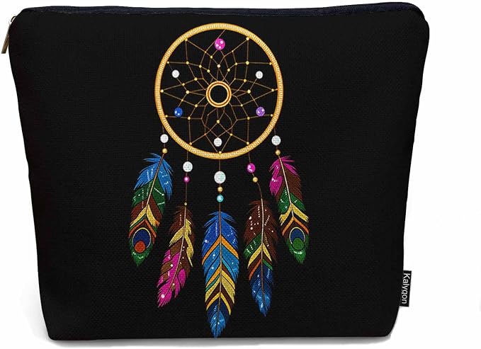 Woman Makeup Bag Dream Catcher, Native American Style Tribal Feathers Dream Catcher Makeup Bags Travel Cosmetic Bags Toiletry Makeup Organizer Pencil Pouch Cosmetic Bag For Owners Lady