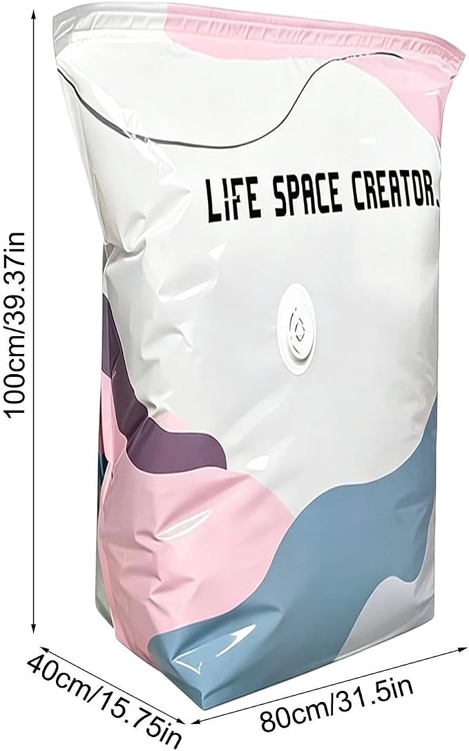 Vacuum Bags for Travel 2 Pieces No-Pump Luggage Compression Storage