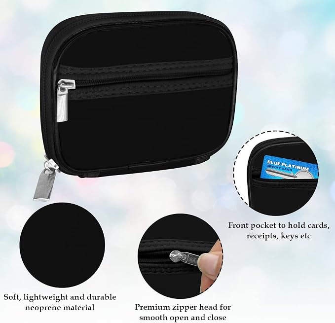 Serfeymi Weekly Travel Pill Organizer Pill Case for Purse with Removable 7 Day Pill Box, Fashionable Travel Medicine Organizer Pill Container for Medicine, Vitamin, Supplement - Black 01 + Pill Box