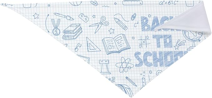 Teacher's Pet Dog Bandana,Funny Bandana Gift,Photo Prop Accessories for Dog Lovers Owner Gift,Triangle Reversible Fall Scarf, Adjustable (Light Blue)