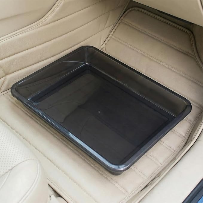 Under Car Seat Storage Box, Multi-Functional Car Front Underseat Organizer Tray, Waterproof Auto Interior Shoe Storage Container Accessories for Most Vehicles (L)