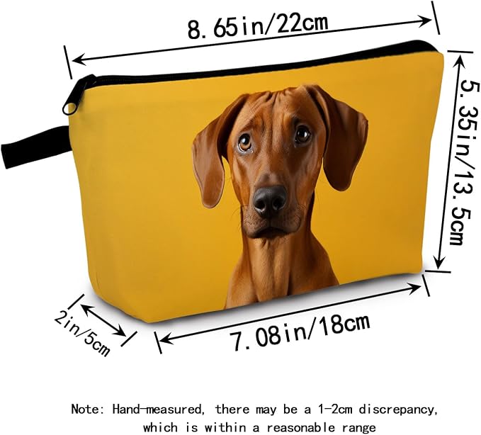 Rhodesian Ridgeback Dog Makeup Bag for Women Travel Cosmetic Organizer Bag Teacher Appreciation Gifts Small Zipper Toiletry Bag