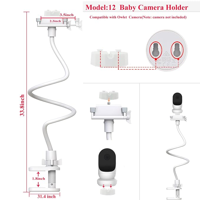 Baby Monitor Holder Mount for Owlet Cam Dream Sight (Gen 3)/Dream Duo (Gen 2)/Cam (Gen2)/ (Gen 1)
