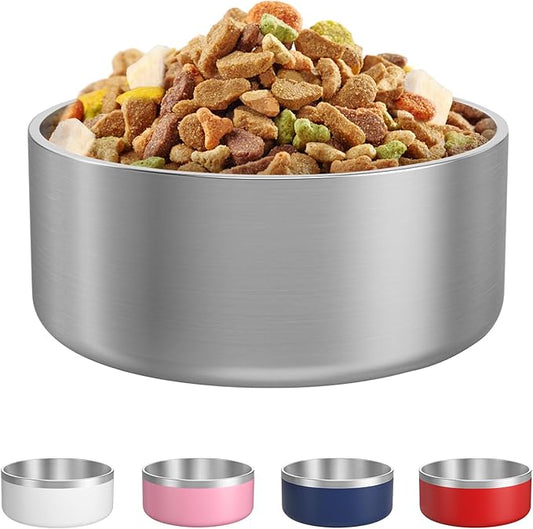 LIANLAI Stainless Steel Dog Bowls, Rust-Resistant Pet Bowls, Non Slip Dog Water Bowl, Versatile Feeding Bowls（64 oz