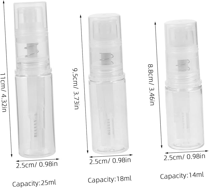 3pcs Powder Sprayer Bottle 14ml 18ml 25ml White Refillable Container | Pet Body with Pp Nozzle, Precise Dispensing Control for Talcum Powder and Hair Building Fibers, Compact for Home and Daily