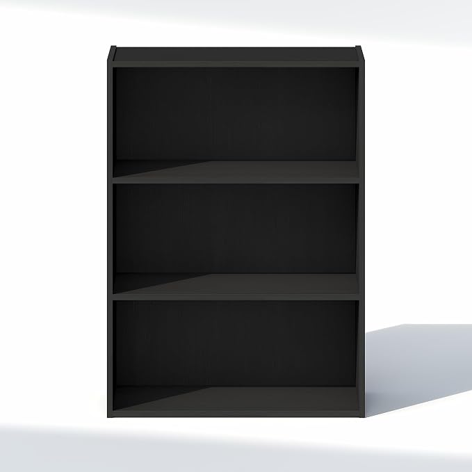 Furinno Reed Closet Organizers and Storage, 3-Tier Closet Organizer, Open Shelf Closet Storage, for Wardrobe, Bedroom, Living Room, Americano