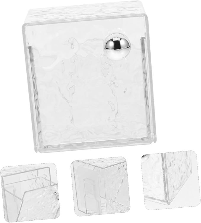 Cotton Pad Organizer Wall-mounted Holder Makeup Cotton Storage Box for Pads Swabs and Eggs Pet and Materials Space-saving Design for Bathroom and Vanity Use