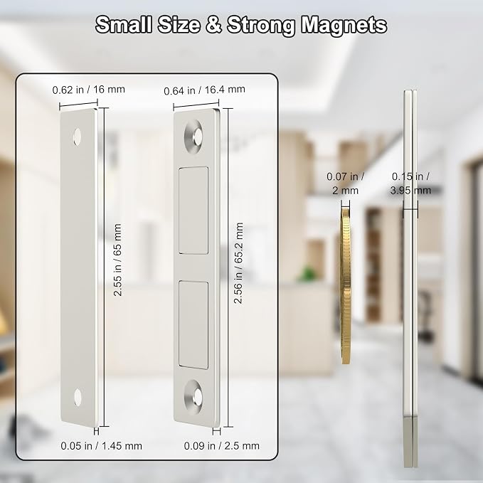 Magnetic Door Catch, Drawer Magnets to Stay Closed, Jiayi 30 LB 2 Pack Cabinet Door Magnets for Closures Wardrobe Cabinets Closet Closing