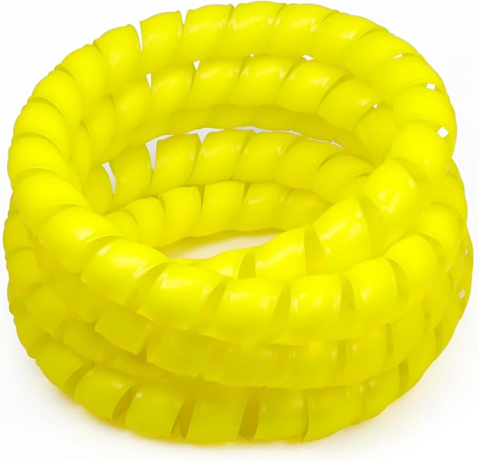 5/16" Spiral Cable Wrap, Plastic Wire Wrap Cord Protectors from Pets No Chew, Spiral Cable Management Sleeve Organizer for Computer Electrical Hydraulic Hose Protector (Yellow, 10ft)