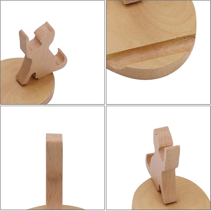 Cute Cat Cellphone Stand Holder Wooden Smartphone Desk Holder for All Mobile Phones Animal Phone Stand Desk Ornament
