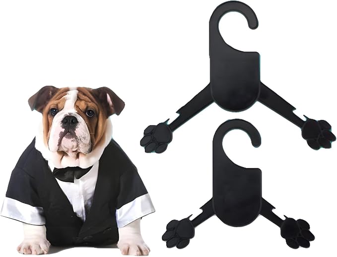 Pink Plastic Dog Puppy Pet Clothes Rack Hanger (L, Black)