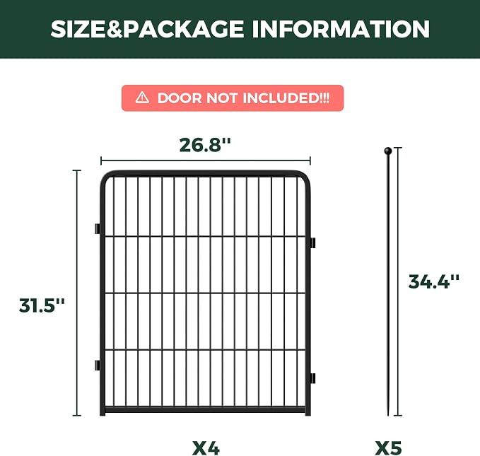 FXW Rollick Dog Playpen, Indoor, Yard & RV Camping, 32" H, 4 Panels | Easy setup, Heavy-duty, DIY layouts, for Small & Medium Dogs, Patented