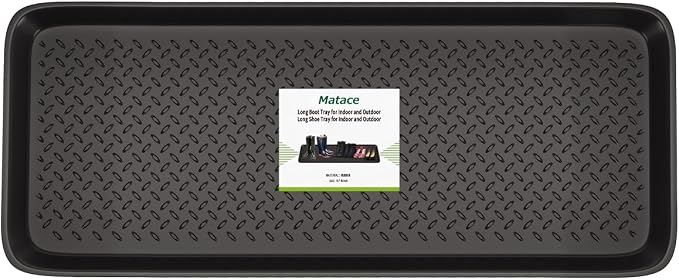 Matace 1 Pack Rubber Large Boot Tray for Entryway,Long Shoe Tray,Slim Boot Mat for Indoor and Outdoor Use, 16x40 in (Pack of 1)